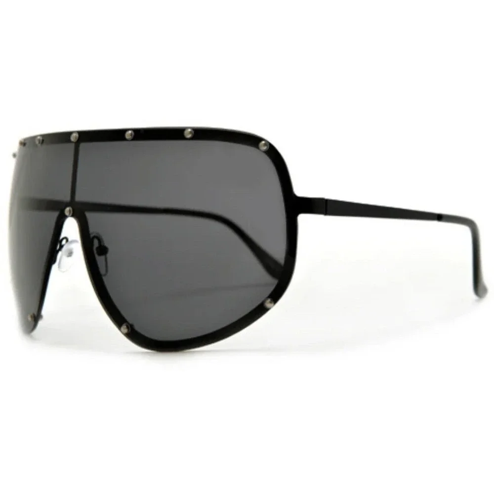 Shield Sunglasses‎ Studded Oversized Fashion Visor Sun Glasses Women Men Lentes